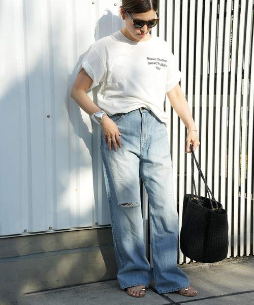 Johnbull（ジョンブル）の「【JOHNBULL/ジョンブル】WIDE PANTS（デニムパンツ・レディース・ブルー・38/36/34）」の15枚目の写真