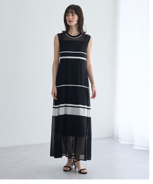 YECCA VECCA(イェッカヴェッカ)の「【尾崎紗代子さん着用】透かし編みニットワンピース(ワンピース・レディース・ベージュ/ブラック・FREE)」の13枚目の写真