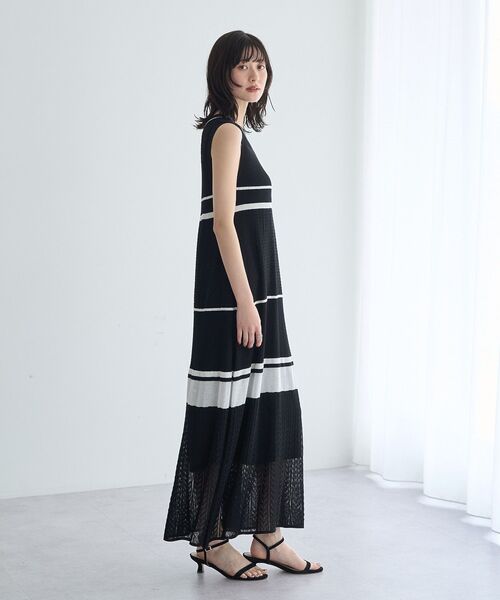 YECCA VECCA(イェッカヴェッカ)の「【尾崎紗代子さん着用】透かし編みニットワンピース(ワンピース・レディース・ベージュ/ブラック・FREE)」の16枚目の写真