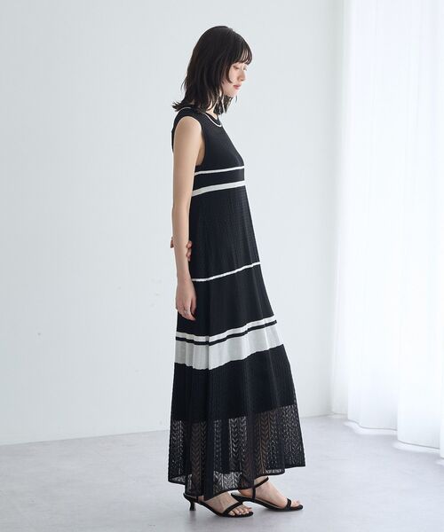 YECCA VECCA(イェッカヴェッカ)の「【尾崎紗代子さん着用】透かし編みニットワンピース(ワンピース・レディース・ベージュ/ブラック・FREE)」の17枚目の写真