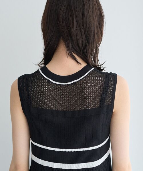 YECCA VECCA(イェッカヴェッカ)の「【尾崎紗代子さん着用】透かし編みニットワンピース(ワンピース・レディース・ベージュ/ブラック・FREE)」の20枚目の写真