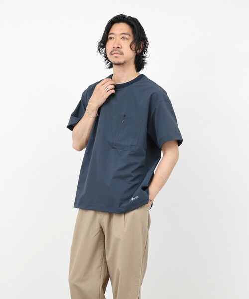 NANGA(ナンガ)の「《セットアップ対応》【NANGA】DotAir コンフィーTシャツ 通気速乾 26SS(Tシャツ/カットソー・メンズ・ネイビー/ブラック/アイボリー・L/M)」の4枚目の写真