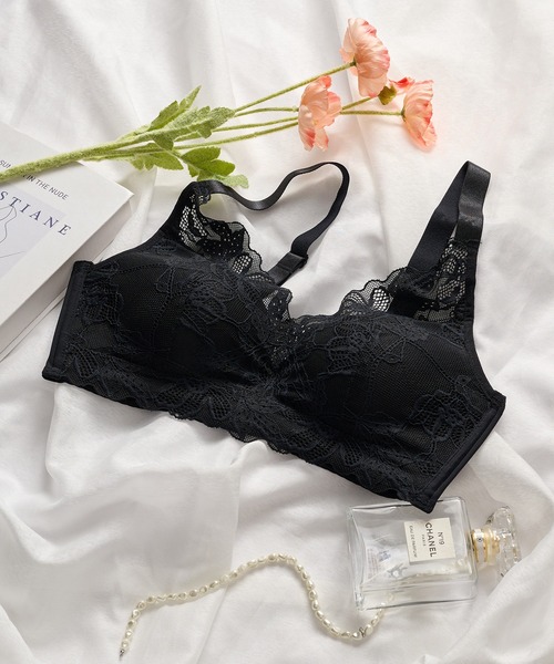 Lace Drape】総レースノンワイヤー脇高ブラ 12038 SNK（ブラジャー