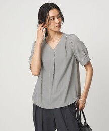 green label relaxing | Vネック ショートスリーブ ブラウス マシンウォッシャブル(シャツ/ブラウス)