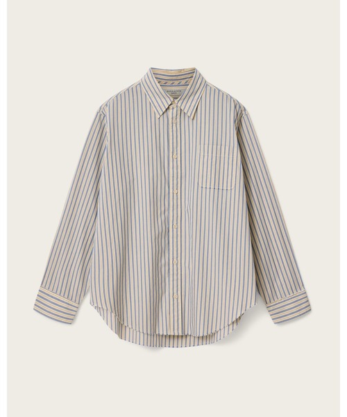 ALLSAINTS(オールセインツ)の「ROMA OVERSIZED LONG SLEEVE STRIPED SHIRT | ROMA オーバーサイズ 長袖 ストライプ シャツ(シャツ/ブラウス・メンズ・イエロー系その他・XS/S/M/L)」の7枚目の写真