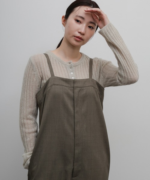 select MOCA Et(セレクトモカエト)の「【Et】Nuanced wide-leg Salopette(サロペット/オーバーオール・レディース・ブラック/ダークベージュ・LARGE/MEDIUM)」の8枚目の写真