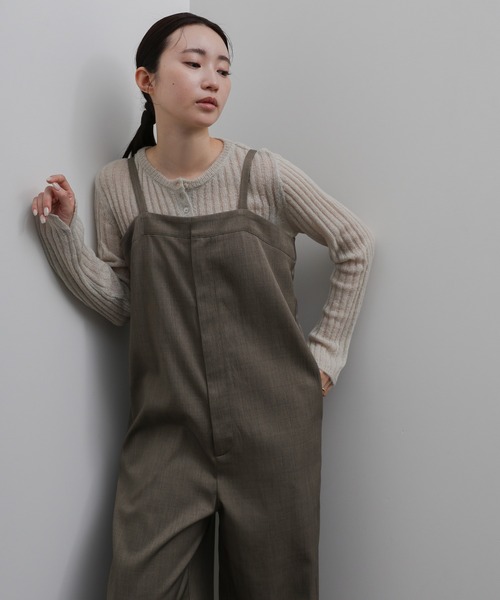select MOCA Et(セレクトモカエト)の「【Et】Nuanced wide-leg Salopette(サロペット/オーバーオール・レディース・ブラック/ダークベージュ・LARGE/MEDIUM)」の9枚目の写真