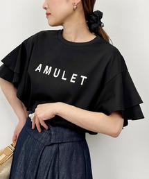 袖フレアロゴTシャツ