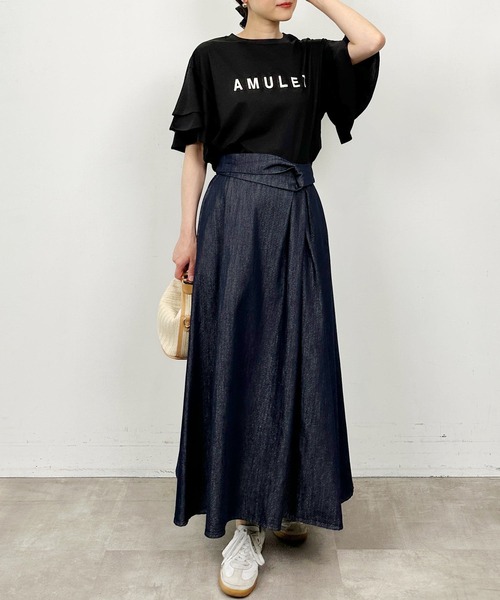 LUGIVA(ルギヴァ)の「袖フレアロゴTシャツ(Tシャツ/カットソー・レディース・ブラック/オフホワイト・M)」の17枚目の写真
