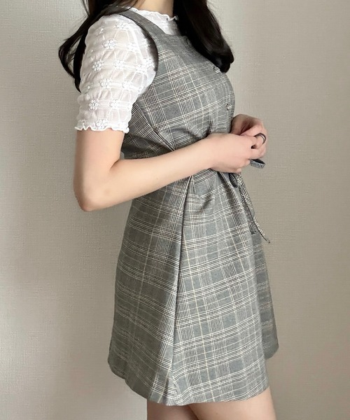 Cham.(チャム)の「ミニチェックワンピース(ワンピース・レディース・ブラウン/グレー・FREE)」の12枚目の写真