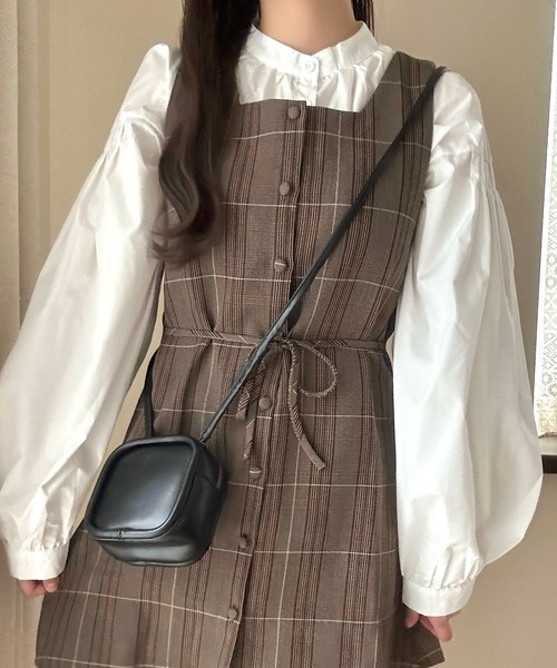 Cham.(チャム)の「ミニチェックワンピース(ワンピース・レディース・ブラウン/グレー・FREE)」の18枚目の写真