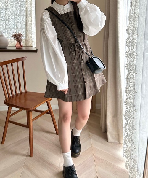 Cham.(チャム)の「ミニチェックワンピース(ワンピース・レディース・ブラウン/グレー・FREE)」の21枚目の写真