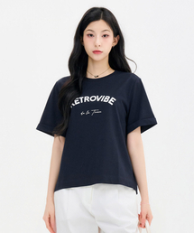 レディース 袖変形グラフィック 半袖Tシャツ-FBRG5870D04