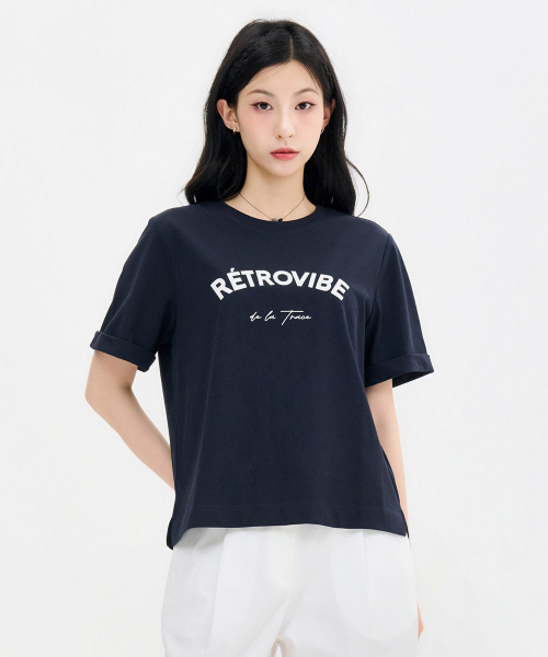 CHASECULT(チェイスカルト)の「レディース 袖変形グラフィック 半袖Tシャツ-FBRG5870D04(Tシャツ/カットソー・レディース・ネイビー・90/85)」の3枚目の写真