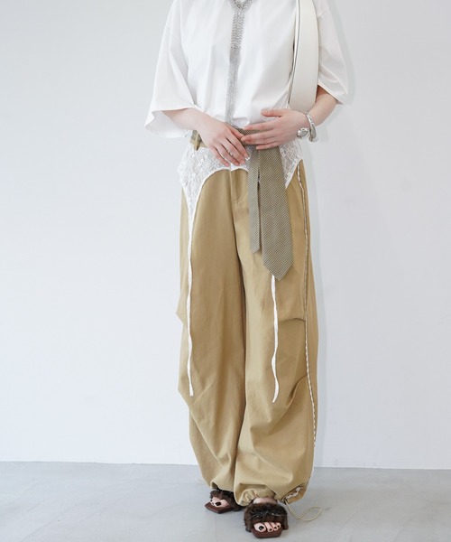 chuclla(チュクラ)の「レースレイヤードワイドパンツ chw26s320(その他パンツ・レディース・ベージュ・L/M)」の5枚目の写真