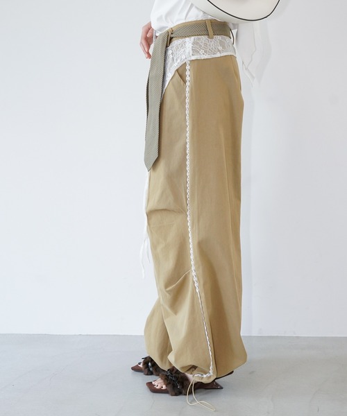 chuclla(チュクラ)の「レースレイヤードワイドパンツ chw26s320(その他パンツ・レディース・ベージュ・L/M)」の8枚目の写真