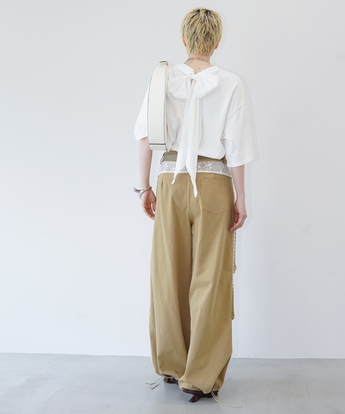 chuclla(チュクラ)の「レースレイヤードワイドパンツ chw26s320(その他パンツ・レディース・ベージュ・L/M)」の9枚目の写真