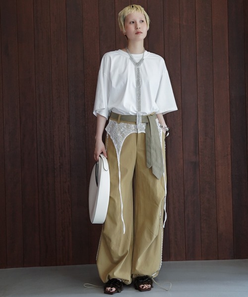 chuclla(チュクラ)の「レースレイヤードワイドパンツ chw26s320(その他パンツ・レディース・ベージュ・L/M)」の11枚目の写真