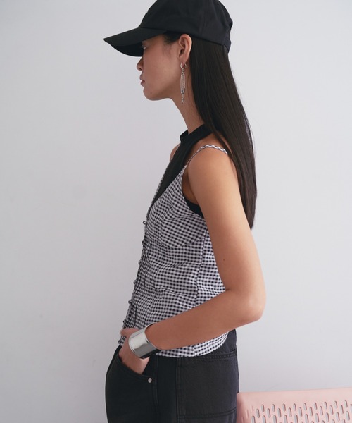 Retro pattern bustier／ピンタックキャミソール（キャミソール