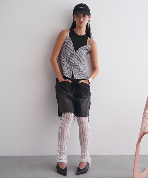 Retro pattern bustier／ピンタックキャミソール（キャミソール