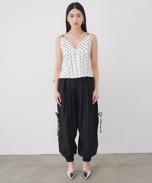 SOEMIN(ソミン)の「Retro pattern bustier/ピンタックキャミソール(キャミソール・レディース・チェック/ドット・FREE)」の4枚目の写真