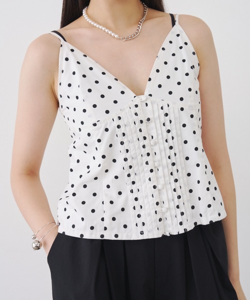 SOEMIN(ソミン)の「Retro pattern bustier/ピンタックキャミソール(キャミソール・レディース・チェック/ドット・FREE)」の7枚目の写真
