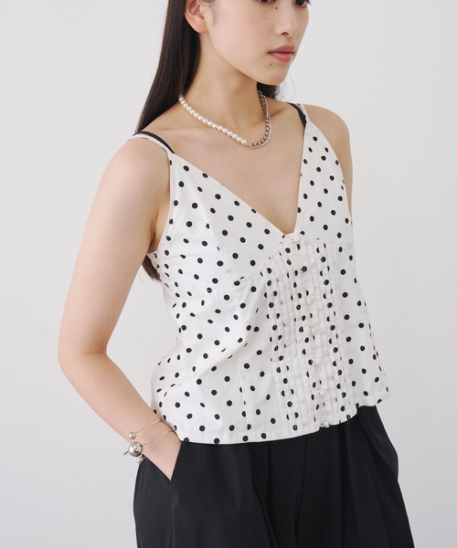 SOEMIN(ソミン)の「Retro pattern bustier/ピンタックキャミソール(キャミソール・レディース・チェック/ドット・FREE)」の8枚目の写真