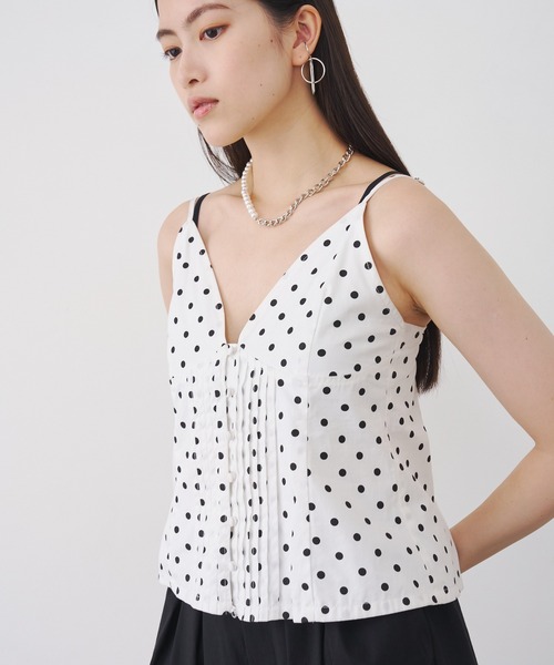 SOEMIN(ソミン)の「Retro pattern bustier/ピンタックキャミソール(キャミソール・レディース・チェック/ドット・FREE)」の9枚目の写真