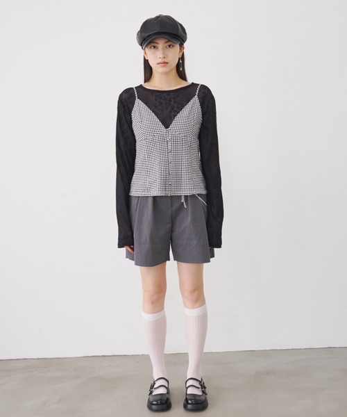 SOEMIN(ソミン)の「Retro pattern bustier/ピンタックキャミソール(キャミソール・レディース・チェック/ドット・FREE)」の13枚目の写真