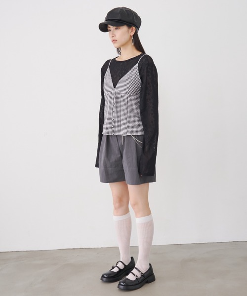 SOEMIN(ソミン)の「Retro pattern bustier/ピンタックキャミソール(キャミソール・レディース・チェック/ドット・FREE)」の14枚目の写真