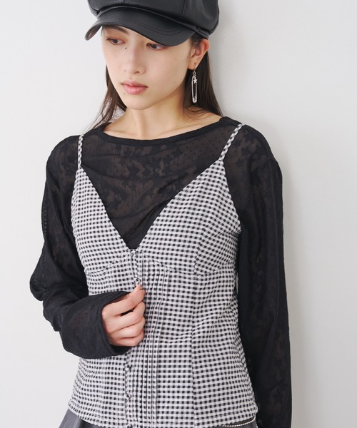 SOEMIN(ソミン)の「Retro pattern bustier/ピンタックキャミソール(キャミソール・レディース・チェック/ドット・FREE)」の18枚目の写真