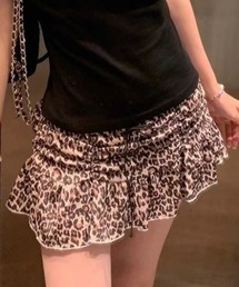 ヒョウ柄ティアードミニ