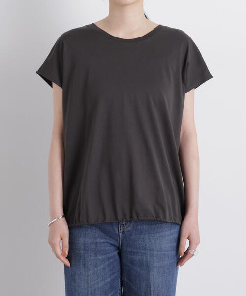 NANO universe(ナノユニバース)の「NANOFINE ドロストヘムカットトップス(Tシャツ/カットソー・レディース・パープル/チャコール/ホワイト・FREE)」の17枚目の写真
