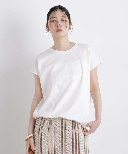 NANO universe(ナノユニバース)の「NANOFINE ドロストヘムカットトップス(Tシャツ/カットソー・レディース・パープル/チャコール/ホワイト・FREE)」の21枚目の写真
