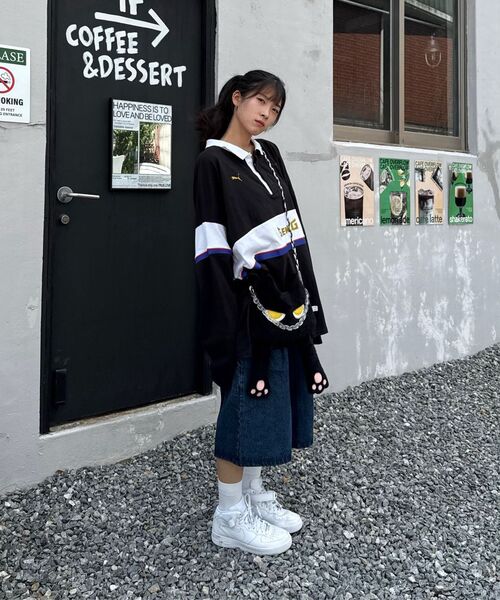 URBANAGE(アーバンエイジ)の「バミューダカーペンターデニムショートパンツ_ブラック(その他パンツ・レディース・その他・LARGE/MEDIUM/X-LARGE)」の11枚目の写真
