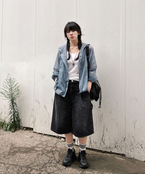 URBANAGE(アーバンエイジ)の「バミューダカーペンターデニムショートパンツ_ブラック(その他パンツ・レディース・その他・LARGE/MEDIUM/X-LARGE)」の7枚目の写真