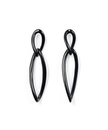 ［Monochrome］K10YG  天然石 ノワール ピアス｜Noir Earrings