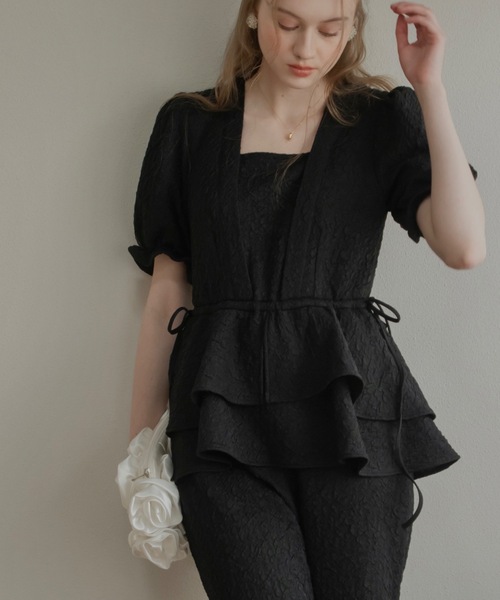 JUMELLE（ジュメロ）の「【結婚式/オケージョン】ペプラムパンツドレス（ドレス・レディース・ブラック・SMALL/MEDIUM）」の2枚目の写真