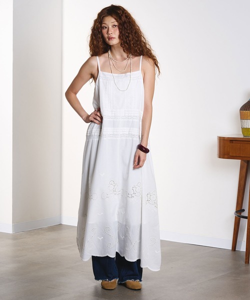 HLAADA(フラーダ)の「HLAADA for ROSEBUD/SCHIFFLI CAMI DRESS(ワンピース・レディース・オフホワイト/ブラック・ONE SIZE)」の5枚目の写真