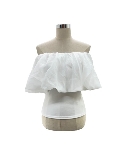ALLuRing ChaRm(アリュリングチャーム)の「Slim Off-shoulder Blouse / スリムオフショルダーブラウス(Tシャツ/カットソー・レディース・ホワイト/ブラック・FREE)」の22枚目の写真