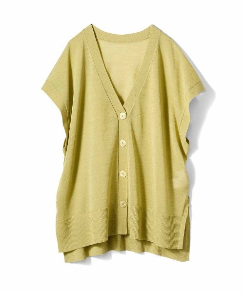 Live in comfort(リブインコンフォート)の「リブ イン コンフォート 汗ばむ季節にもさらっと心地よい フレンチスリーブニットカーディガン(カーディガン/ボレロ・レディース・グリーン系その他・L/M/3L/LL/S)」の9枚目の写真