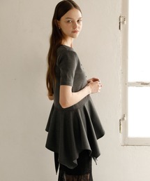 Peplum Henry Half Sleeve Tops