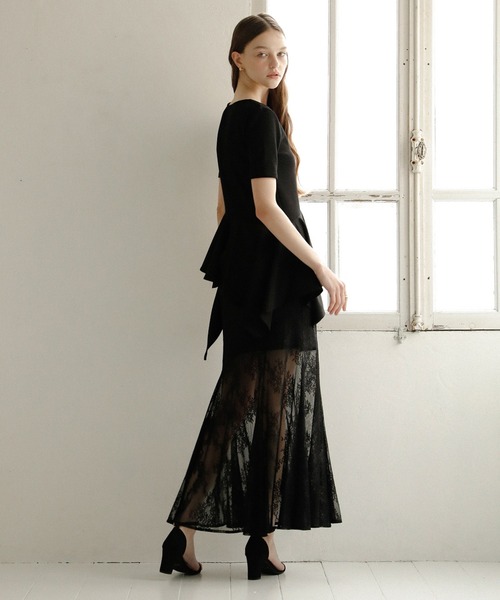 MIELI INVARIANT(ミエリインヴァリアント)の「Peplum Henry Half Sleeve Tops(Tシャツ/カットソー・レディース・ブラック/グレー/ホワイト・FREE)」の18枚目の写真