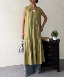 Chez toi | リネンスキッパーティアードワンピース(ワンピース)