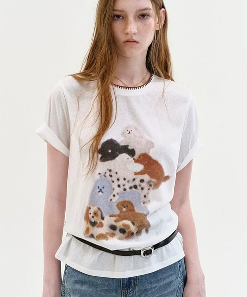 Fano Studios(ファノ ストゥディオズ)の「ドッグモチーフ イラストプリントTシャツ FX26S348【Fano Studios】【2026SS】(Tシャツ/カットソー・レディース・ホワイト・S/M/L)」の11枚目の写真