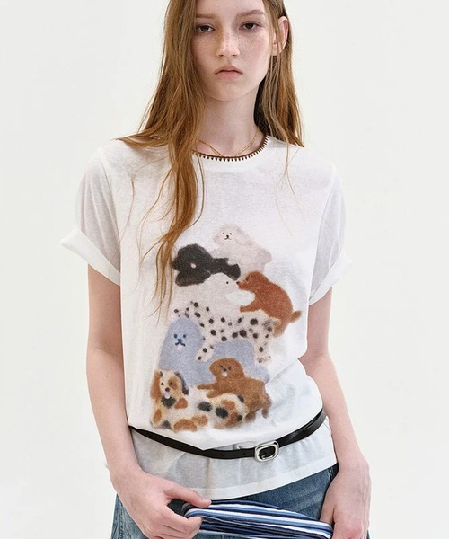 Fano Studios(ファノ ストゥディオズ)の「ドッグモチーフ イラストプリントTシャツ FX26S348【Fano Studios】【2026SS】(Tシャツ/カットソー・レディース・ホワイト・S/M/L)」の12枚目の写真