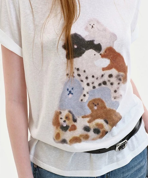 Fano Studios(ファノ ストゥディオズ)の「ドッグモチーフ イラストプリントTシャツ FX26S348【Fano Studios】【2026SS】(Tシャツ/カットソー・レディース・ホワイト・S/M/L)」の5枚目の写真