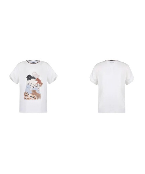 Fano Studios(ファノ ストゥディオズ)の「ドッグモチーフ イラストプリントTシャツ FX26S348【Fano Studios】【2026SS】(Tシャツ/カットソー・レディース・ホワイト・S/M/L)」の6枚目の写真