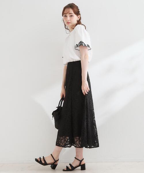 couture brooch(クチュールブローチ)の「【接触冷感・UVカット・洗える】袖刺繍カットソー(Tシャツ/カットソー・レディース・ブラック/ホワイト系7/ピンク系その他・38/36/42/40)」の18枚目の写真