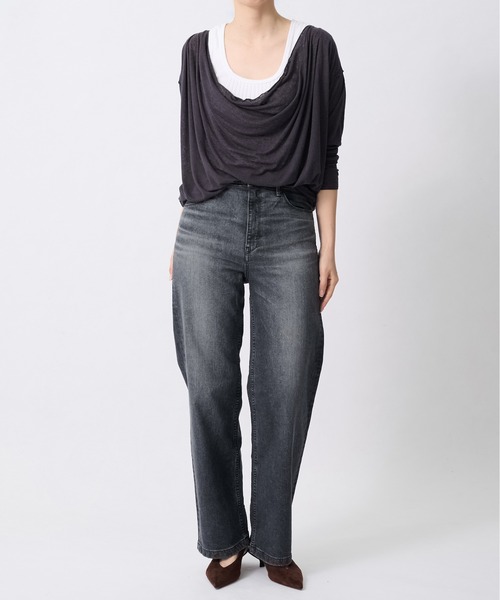 YANUK（ヤヌーク）の「【YANUK/ヤヌーク】Wide Straight LILITH（デニムパンツ・レディース・ダークグレー・24.0cm/23.0cm）」の2枚目の写真